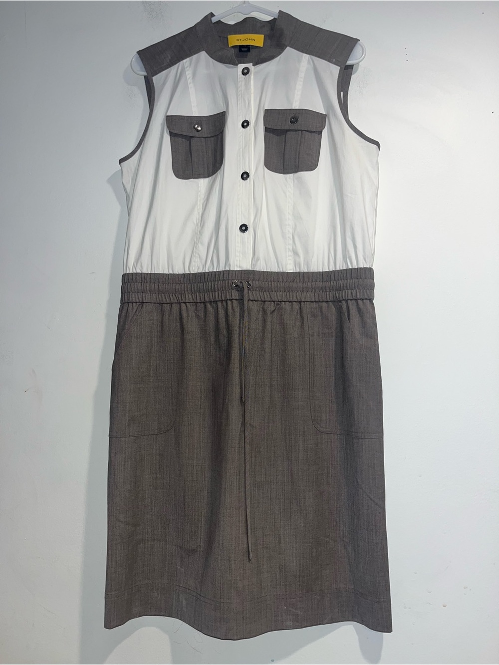 ST JOHN Yellow Label Two-toned utility style dress Resort 2012 Collection